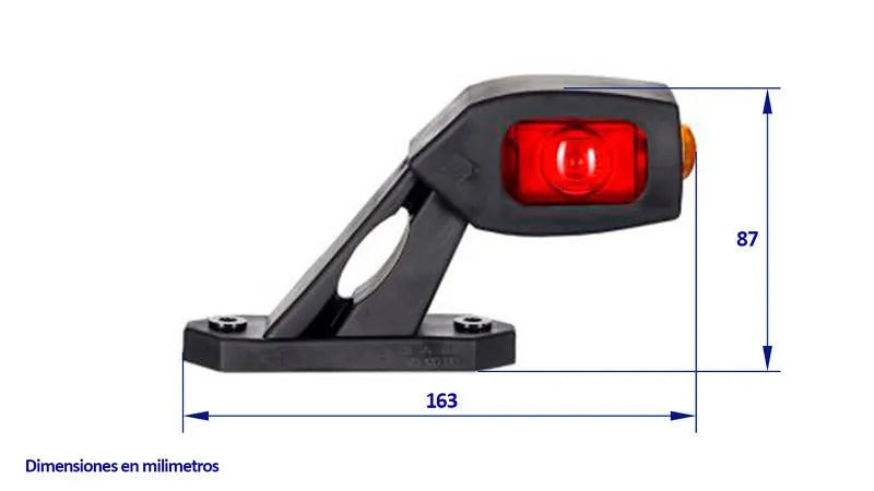 Piloto lateral trasero Led brazo inclinado Corto